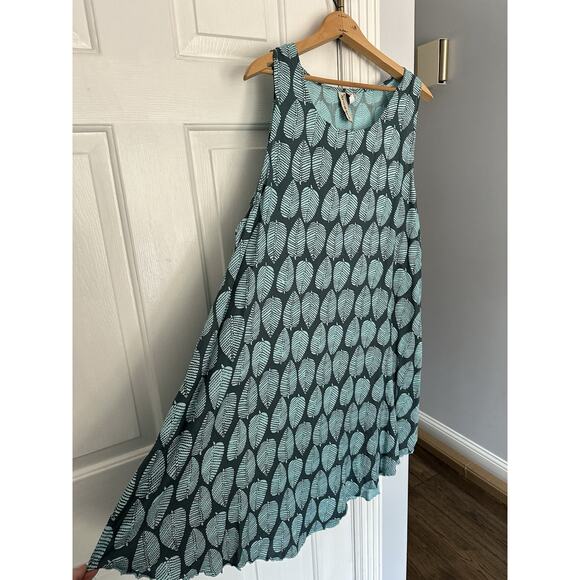 EUC HULA HULA Hawaii Mango Leaves Cover Up Dress Kristen One Size Rayon - Picture 2 of 8